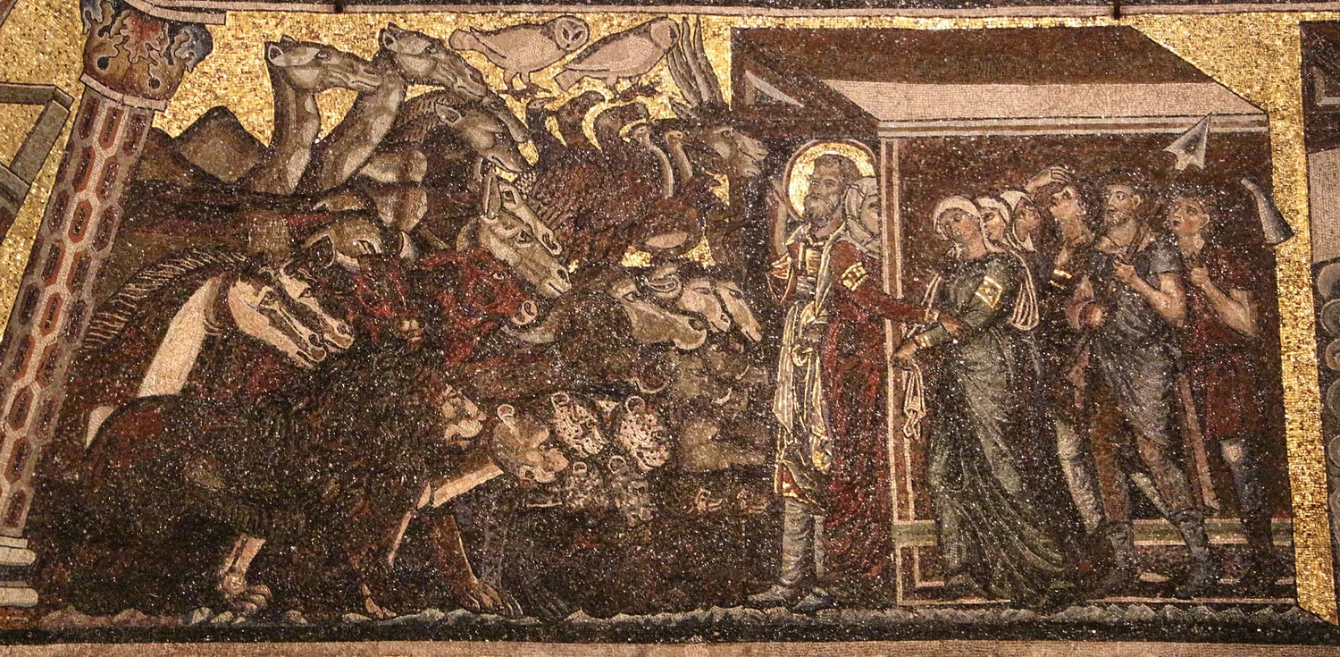 Mosaici del battistero di Firenze, storie della genesi - arca di noè, attribuito